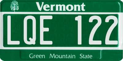 VT license plate LQE122
