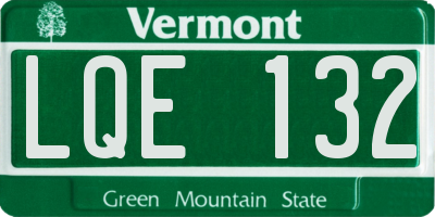 VT license plate LQE132