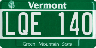 VT license plate LQE140