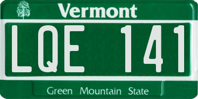 VT license plate LQE141