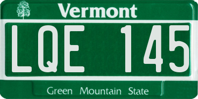 VT license plate LQE145