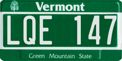 VT license plate LQE147