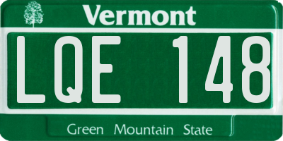 VT license plate LQE148