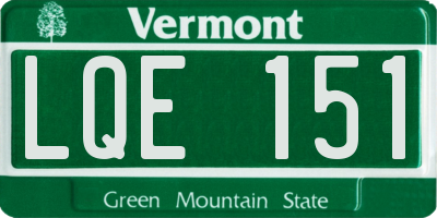 VT license plate LQE151