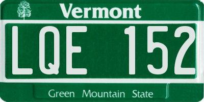 VT license plate LQE152