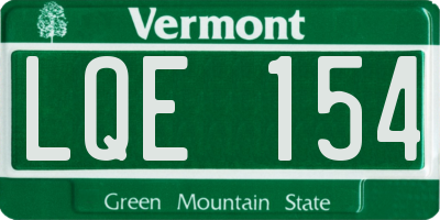 VT license plate LQE154
