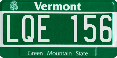 VT license plate LQE156