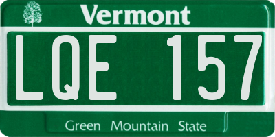 VT license plate LQE157