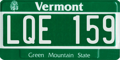 VT license plate LQE159