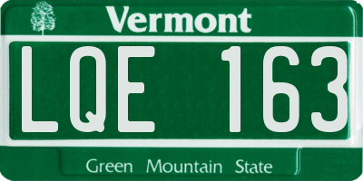 VT license plate LQE163