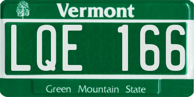 VT license plate LQE166