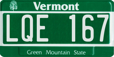 VT license plate LQE167