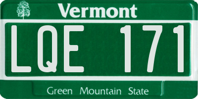 VT license plate LQE171