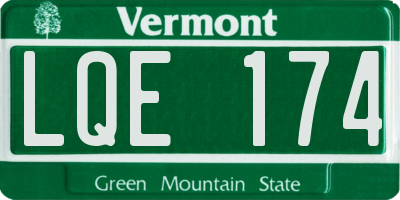 VT license plate LQE174