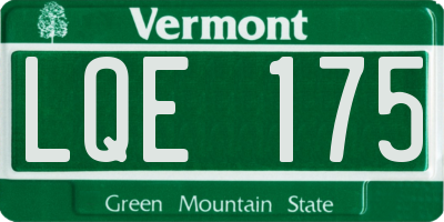 VT license plate LQE175