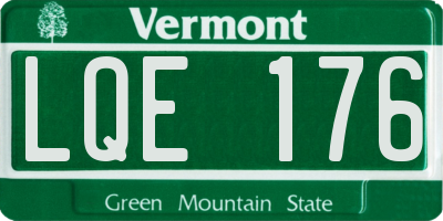 VT license plate LQE176