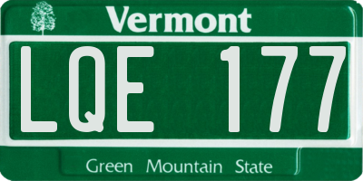VT license plate LQE177