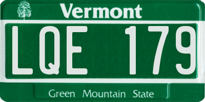 VT license plate LQE179