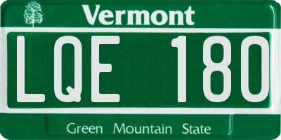 VT license plate LQE180