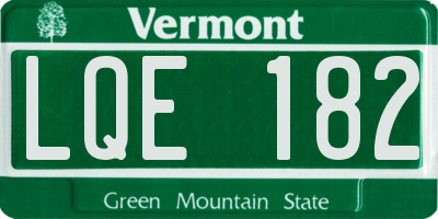 VT license plate LQE182