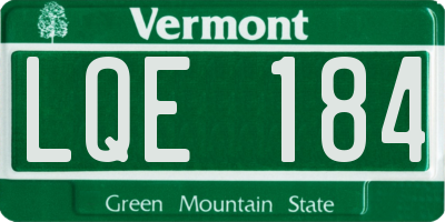 VT license plate LQE184