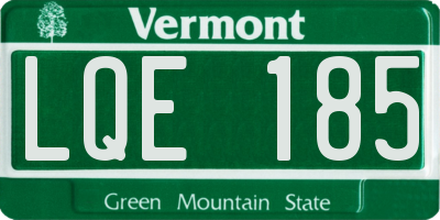 VT license plate LQE185