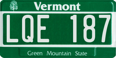 VT license plate LQE187