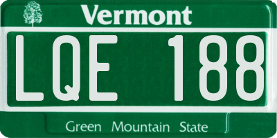 VT license plate LQE188