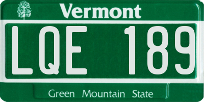 VT license plate LQE189