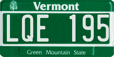 VT license plate LQE195