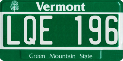 VT license plate LQE196