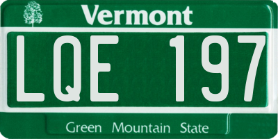 VT license plate LQE197