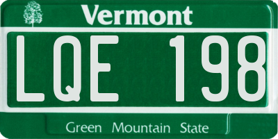 VT license plate LQE198