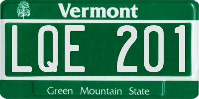 VT license plate LQE201