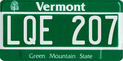VT license plate LQE207