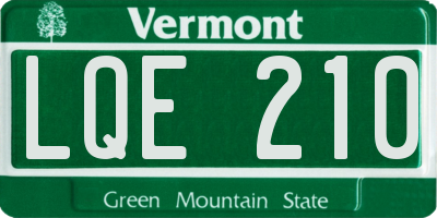VT license plate LQE210