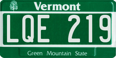 VT license plate LQE219