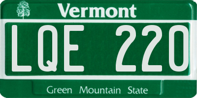 VT license plate LQE220