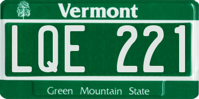 VT license plate LQE221