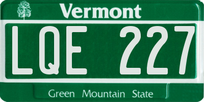 VT license plate LQE227