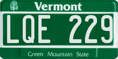 VT license plate LQE229