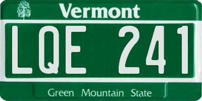 VT license plate LQE241