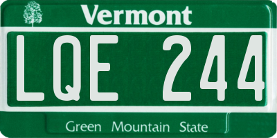 VT license plate LQE244