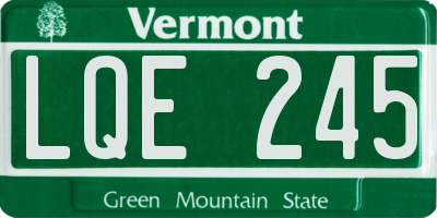VT license plate LQE245