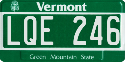 VT license plate LQE246