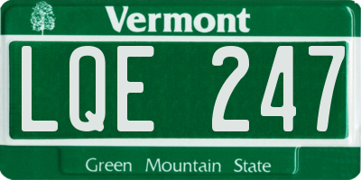VT license plate LQE247