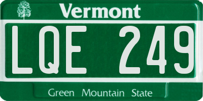 VT license plate LQE249