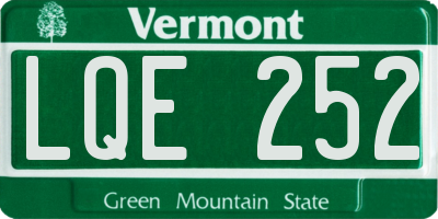 VT license plate LQE252