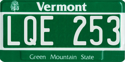 VT license plate LQE253