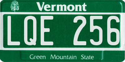VT license plate LQE256